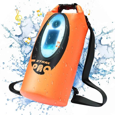 Mochila Altavoz Bluetooth Impermeable 10L Carga Solar Bolsa Seca Luces LED RGB Foto 1 de 4
