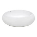 Ruvati Rvb0318 18" Round Bathroom Vessel Sink White Above Vanity Counter