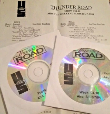 RADIO SHOW: 3/6/04 THUNDER ROAD w/INTERVIEWS: KENNY CHESNEY, PATTY LOVELESS Foto 1 de 2