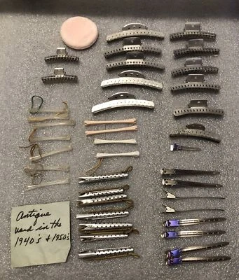 (Lote de 40) Alfinetes de rolos de cabelo vintage de alumínio Perm Rods 1940-50’s - Imagem 1 de 4