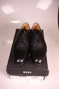 Scarpe derby Hugo Boss Modern Derb Pr1 in pelle testurizzata nere da uomo taglia US 8 nuove - Foto 1 di 9