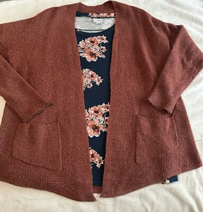 MAURICES Tunic Cardigan + LuLaRoe Morgan Tee - Women’s Size XXL & L - Florals - Picture 1 of 7