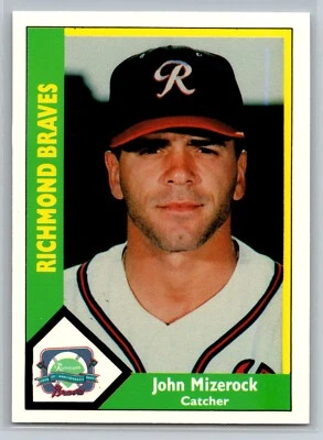1990 CMC John Mizerock #297 Richmond Braves Minor League Baseball Card MLB Affil - Image 1 of 2