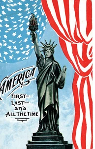 B18-79785. US Patriotic Postcard PC Fourth of July Statue of Liberty ca 1905 - Picture 1 of 2