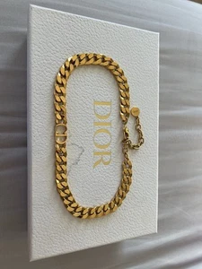 Christian Dior CD Danseuse Etoile Choker Gold Finish Necklace - Picture 1 of 4
