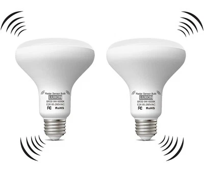 LUXON 9W BR30 Radar Motion Sensor Light Bulbs,Dusk to 6000k Daylight White  - Image 1 of 4