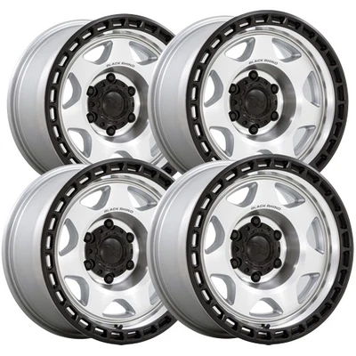 (Set of 4) Black Rhino BR018 Voyager 17x8.5 5x5" +0mm Silver Wheels Rims - Image 1 of 4