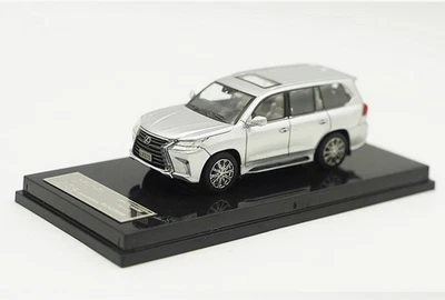 HIKASI 1/64 比例 LEXUS LX570 SUV 银色压铸汽车模型玩具礼物 全新带盒 — 第 1/4 张图片