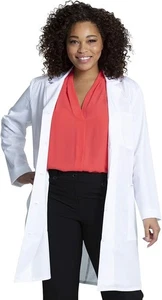 Cherokee Scrubs Women's 37" Lab Coat CK421 WHT White Free Shipping - Picture 1 of 3