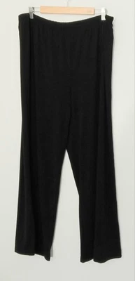 Pantalones Bob Mackie para mujer talla 1X pierna ancha longitud regular pantalones tejidos negros usados Foto 1 de 4