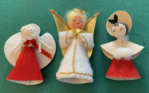 De colección 3 Adornos de Ángel Flocado Brillo Cartón 6-7" Alto GC - Imagen 1 de 3