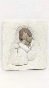 Willow Tree Comfort Plaque By Susan Lodi a girl holding cat - Picture 1 of 6
