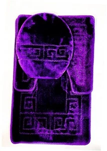 Bathroom Rugs Sets 3 Piece Bath Pattern Rug Set (20"x32")/Large Contour Purple - Picture 1 of 4