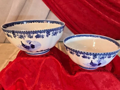 WILLIAM JAMES FARMYARD 2 CUENCOS DE MEZCLA/SERVIR diferentes de colección SIN USAR gallo floral Foto 1 de 4