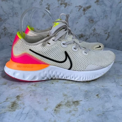 Nike Renew Run Women's Size 7.5 Running Shoes White Orange Athletic Sneakers - Image 1 of 4