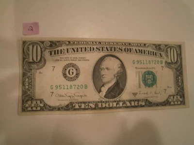 1988A $10 Ten Dollar Bill crisp Federal Reserve Note Vintage Currency US - Image 1 of 2