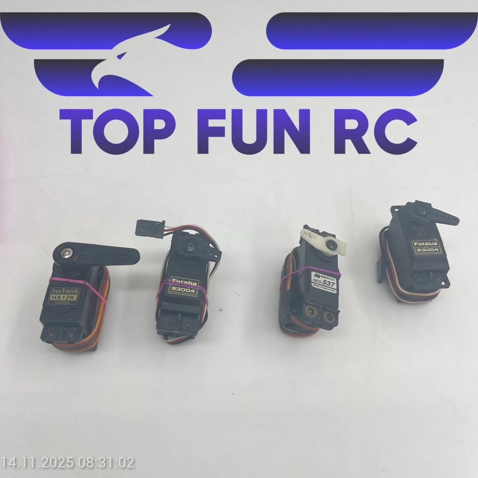 FUTABA, HEXTRONIK, JR SERVO LOT S3004 X2, NES-537 & HX12K TESTED & WORKING! - Image 1 of 1