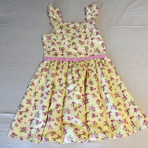NWT Yellow and Pink Floral Print Sleeveless Dress Size Medium (7/8) - Picture 1 of 7