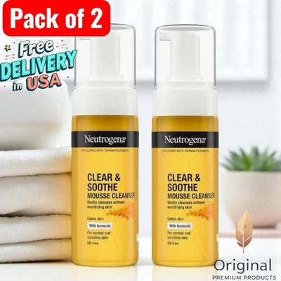 Neutrogena Soothing Clear Calming Mousse Facial Cleanser Turmeric (PACK OF 2) - Image 1 of 4