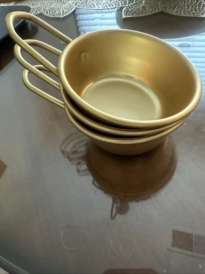 Cuencos Makgeoli Coreanos - Aluminio Ligero - Juego de 3 - Color Dorado Foto 1 de 4