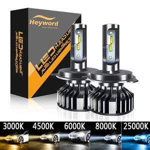 KIT AMPOULES LED H4 160W 6000K AUTO MOTO 7600 LUMENS FEU PHARE - Foto 1 di 5
