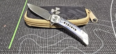 Win+ and Feng Hua brands Knife M390 Blade Titanium/Tamascus Inlay Handle - Image 1 of 4