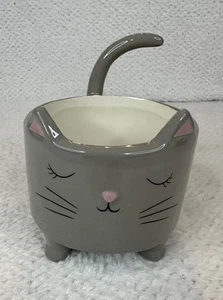 NEW GRAY CAT CERAMIC PLANTER/ Succulent Planter/Air Plant Planter - Picture 1 of 4