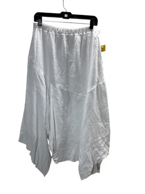 Saia Russ Berens Feminina Tamanho Médio Branca 100% Linho Assimétrica - Imagem 1 de 4