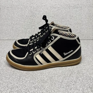 ADIDAS VESPA PX Mid Rare Black and White Mens 10 Leather Sneakers G03904 - Picture 1 of 11