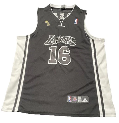 Lakers Los Angeles Adidas Basketball Jersey #16 Gasol Size 56 - Image 1 of 4