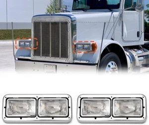 2pcs L/H R/H Headlight Assemblies For Peterbuilt 378 379 Kenworth T400 T600 T800 - Picture 1 of 3