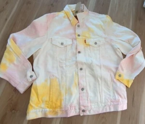 Chaqueta de Camionero Levi's Hombre XL Multicolor Tinte Blanco Amarillo Rosa con Botones NUEVA - Imagen 1 de 7