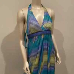 BCBG MAXAZRIA Neckholder-Kleid Sommer Damen Größe 6 Blau - Bild 1 von 7