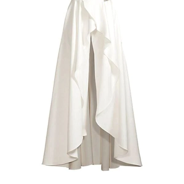 $248 Jay Godfrey Women White High-Waisted Drape Ruffle Layering Skirt Size US 12 - Image 1 of 1
