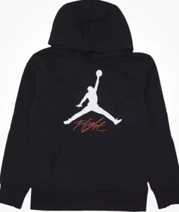 Jordan Hoodie Boys Sm Black White Sweatshirt Sweater Big Air Jump Man Logo Youth - Picture 1 of 6