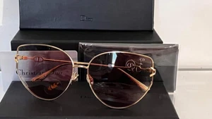 Christian Dior GISPY 0009R Cat Eye Gold Frame Sunglasses $720 NIB #12 - Picture 1 of 10