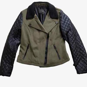 Jeans by Buffalo Jacket Full zip With Collar Womens Size Large Green Black Liner - Picture 1 of 12