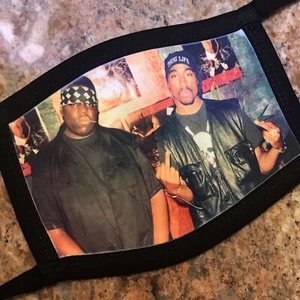 2pac Notorious Big Biggie Smalls Face Mask Reusable Washable Double Layer - Picture 1 of 2