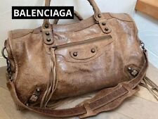 BALENCIAGA The City 2way Shoulder bag Handbag w/Strap Brown Auth W15" H9.8"