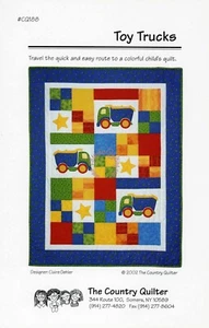 Toy Trucks Patchwork / Applique Quilt Pattern. Finished size 41 x 53 ins - Picture 1 of 1
