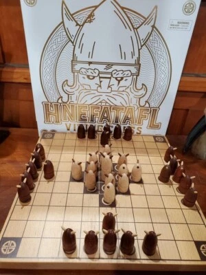 Hnefatafl Viking Strategy Board Game – Wooden Set with Horned Pieces - Image 1 of 2
