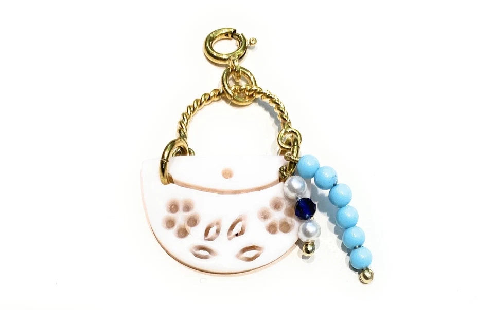 Pendente diWa Jewels cameo forma borsetta turchese spinello argento sterling - Immagine 1 di 4