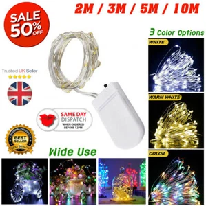 Fairy String Lights Micro Rice Copper Wire Xmas Light LED 2-10M Battery Operated - Picture 1 of 14
