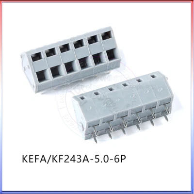 PCB Terminal Block Connector Spring Stripboard Panel PCB Mount 2in/6 Pin - Image 1 of 3