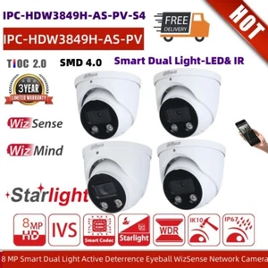 4PZ Dahua 4K 8MP Telecamera IP AI Colore 2 Vie Audio IPC-HDW3849H-AS-PV-S4 IR LED POE - Foto 1 di 12