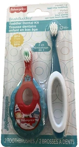 Fisher Price Brush Buddies Toothbrushes Dental Kit with teething Ring (2 pk) - Picture 1 of 2