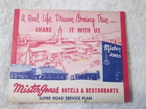 1950's Mister Jones Hotels & Restaurants Portland Oregon Advertising Brochure - Picture 1 of 5