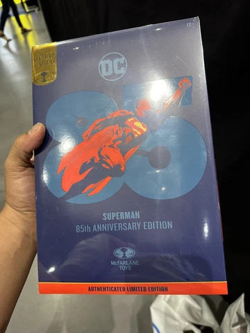 SDCC 2023 DC Comics McFarlane Toys Superman 85th Anniversary Gold Label In Hand Cover