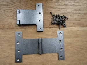 PAIR PARLIAMENT STEEL HINGES Wide Throw Full Swing Back patio French door 6" LRG - Picture 1 of 2