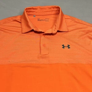 Camisa polo de golf Under Armour Heat Gear naranja suelta para hombre talla grande - Imagen 1 de 9